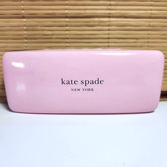Kate Spade Sunglass Eyeglass Case Hard Clamshell Pink and Green - Picture 2 of 5